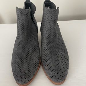 Dolce Vita Tan Suede Perforated Ankle Boots